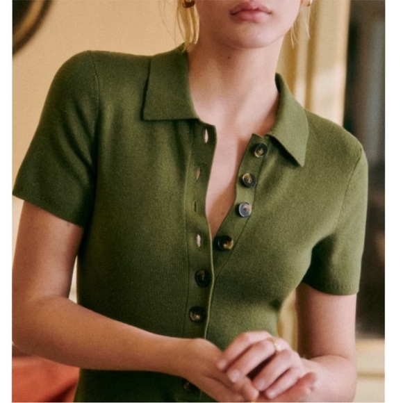 Sezane Olive Green Jumpsuit - Picture 2 of 12